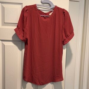 LOFT Rust Short Sleeve Blouse